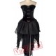 Black Gothic Victorian Strapless Corset Wedding Dress