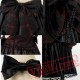 Black Halter Beaded Puff Short Punk Goth Prom Cocktail Dress