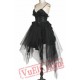 Black Gothic Burlesque Corset Wedding Cocktail Prom Dress