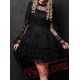 Black Lace Gothic Lolita Short Wedding Dress