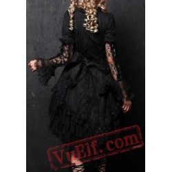 Black Lace Gothic Lolita Short Wedding Dress
