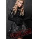 Black Lace Long Short Sleeve Gothic Wedding Dress