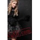 Black Lace Long Short Sleeve Gothic Wedding Dress