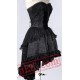 Black Strapless Mini Gothic Wedding Cocktail Party Dress