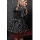 Black Lace Long Short Sleeve Gothic Wedding Dress