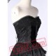 Black Strapless Mini Gothic Wedding Cocktail Party Dress