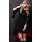 Black Lace Long Sleeve Goth Wedding Cosplay Shirt Dress