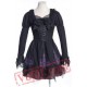 Black Long Sleeve A Line Victorian Gothic Wedding Party Dress