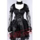 Black Long Sleeve Lace Victorian Gothic Wedding Party Dress