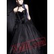 Black Victorian Gothic Halter Wedding Bridal Dress