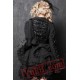 Black Long Sleeve Tea Length Gothic Prom Wedding Dress