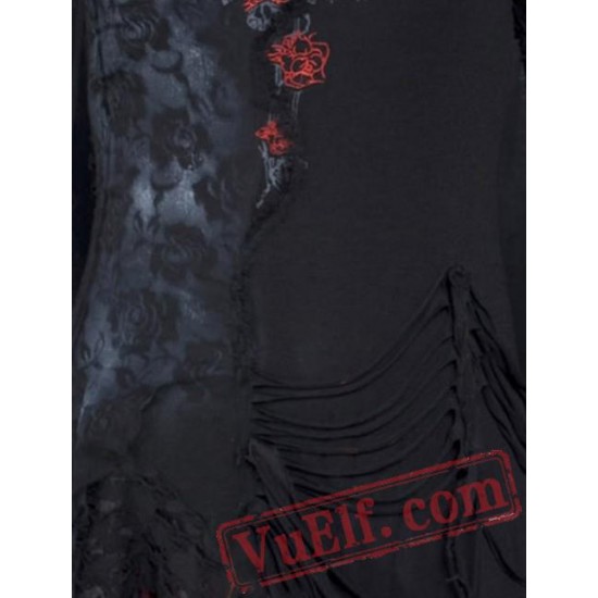 Black Red Steampunk Punk Gothic Dress