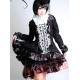 Black Long Sleeve White Lace Victorian Gothic Dress