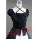 Black White Cap Sleeve Gothic Lolita Wedding Prom Dress