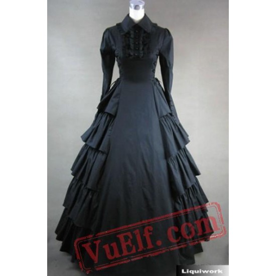 black victorian wedding dress