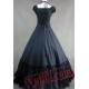 Black White Cap Sleeve Gothic Lolita Wedding Prom Dress