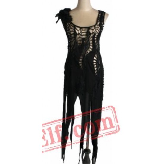Black Sleeveless Gothic Cosplay Cocktail Dress