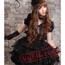 Black White Pink Punk Steampunk Gothic Lolita Prom Dress