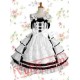 Black And White Sleeveless Bandage Cotton Gothic Lolita Dress