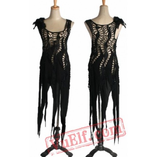 Black Sleeveless Gothic Cosplay Cocktail Dress