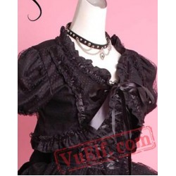 Black White Pink Punk Steampunk Gothic Lolita Prom Dress