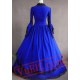 Blue Long Sleeve Winter Colonial Goth Wedding Dress