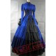 Blue Long Sleeve Corset Medieval Goth Wedding Dress