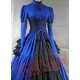 Blue Long Sleeve Corset Medieval Goth Wedding Dress