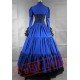 Blue Long Sleeve Corset Medieval Goth Wedding Dress