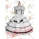 Black And White Sleeveless Bandage Cotton Gothic Lolita Dress