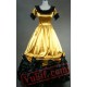 Gold Short Sleeve Gothic Medieval Renaissance Wedding Prom Dress