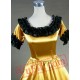 Gold Short Sleeve Gothic Medieval Renaissance Wedding Prom Dress