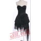 Black Strapless Gothic Cocktail Party Dress