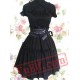 Gothic Black Short Sleeves Pleated Cotton Lolita Dress