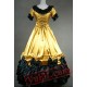 Gold Short Sleeve Gothic Medieval Renaissance Wedding Prom Dress