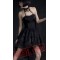 Little Black Halter Tea Length Gothic Punk Prom Dress
