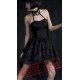 Little Black Halter Tea Length Gothic Punk Prom Dress