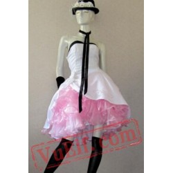 Pink Gothic Lolita Short Cosplay Prom Wedding Dress