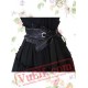 Gothic Black Short Sleeves Pleated Cotton Lolita Dress