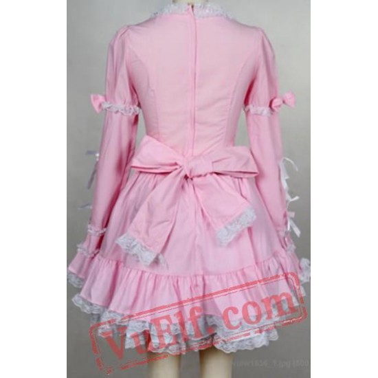 Pink Long Sleeve Summer Spring Gothic Lolita Prom Party Dress