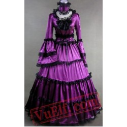 Purple Medieval Goth Cosplay Wedding Prom Dress