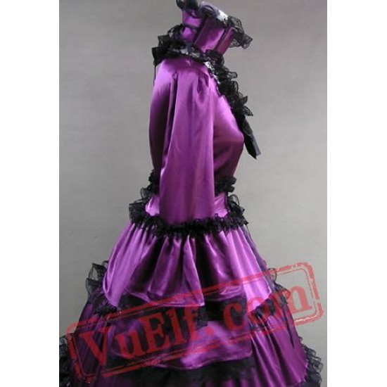 Purple Medieval Goth Cosplay Wedding Prom Dress