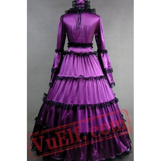 Purple Medieval Goth Cosplay Wedding Prom Dress