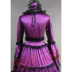 Purple Medieval Goth Cosplay Wedding Prom Dress