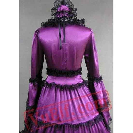 Purple Medieval Goth Cosplay Wedding Prom Dress