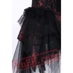 Red and Black Strapless Short Wedding Cocktail Party Dress