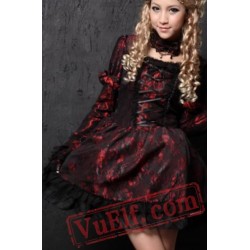 Red Gothic Bridal Wedding Cosplay Prom Dress