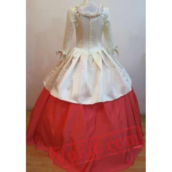 Red Ivory Long Sleeve Winter Wedding Dress
