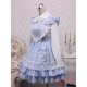 Cotton White Lolita Blouse And Blue Sweet Lolita Skirt