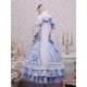 Cotton White Lolita Blouse And Blue Sweet Lolita Skirt